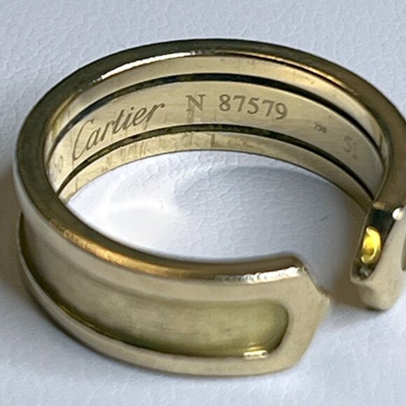 Cartier Double C Ring 18k YG Cuff Band Size US 6.5 - Picture 4 of 7